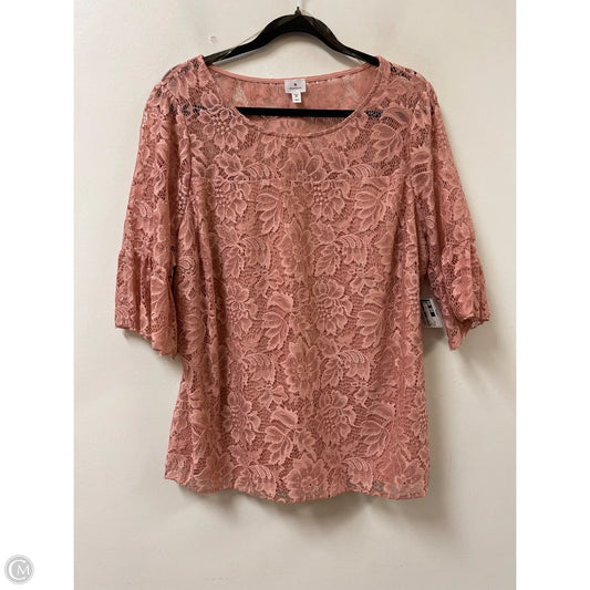 Top Short Sleeve By Dressbarn In Pink, Size: 2x