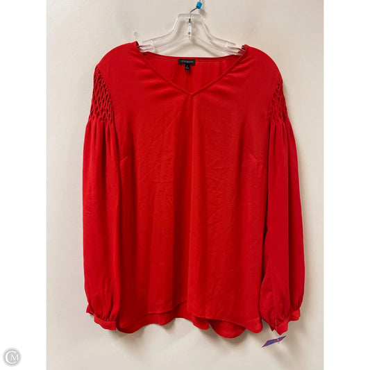 Top Long Sleeve By Talbots In Red, Size: L