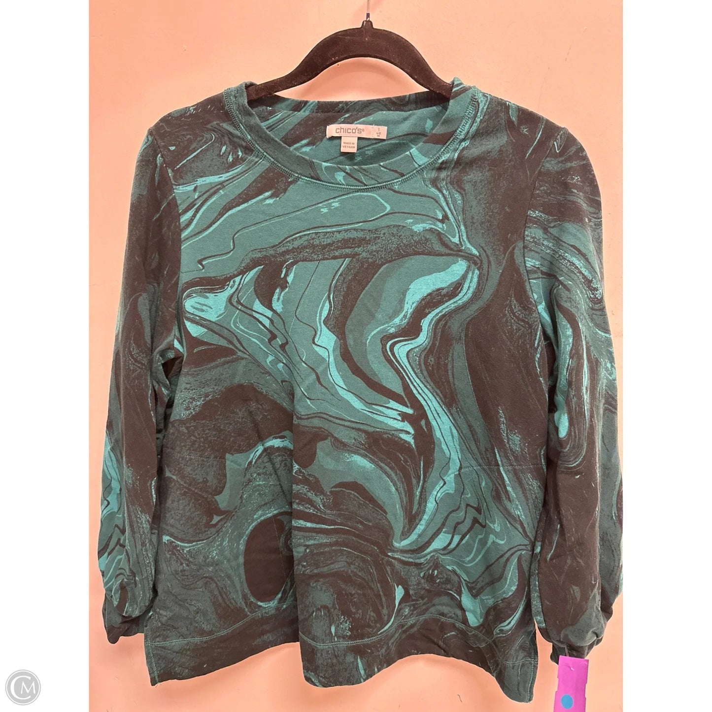 Sweater By Chicos In Green, Size: M