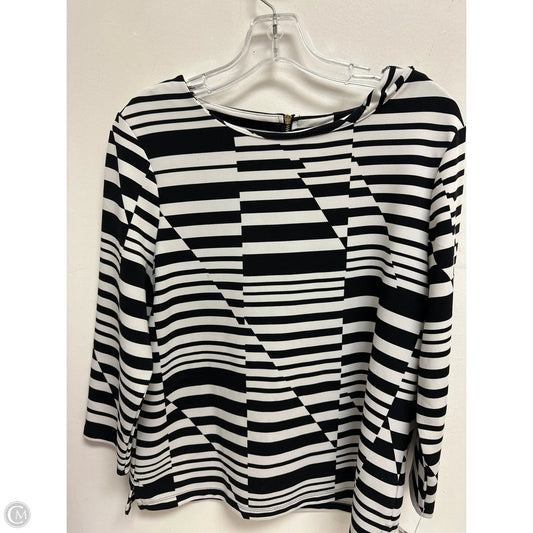 Top Long Sleeve By Chicos In Black & White, Size: M
