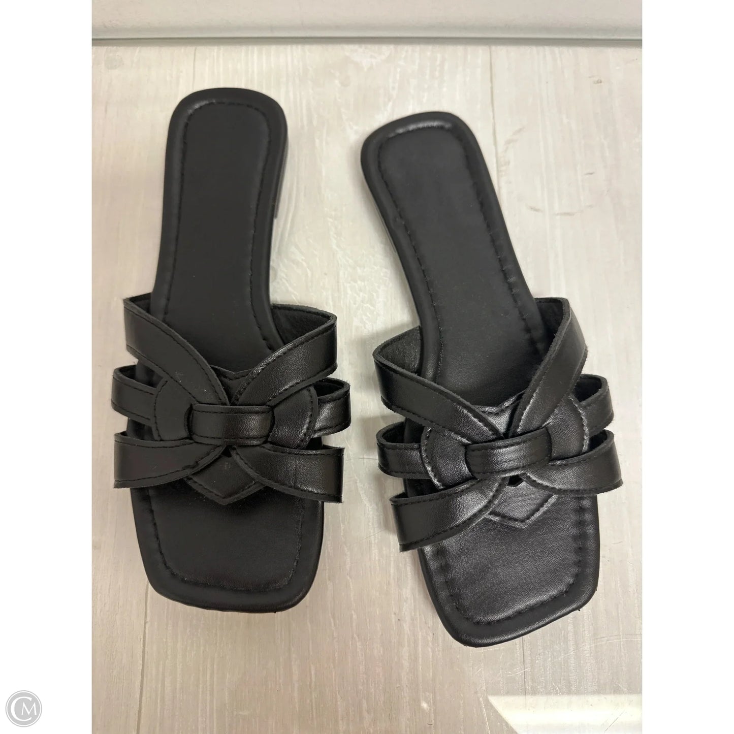 Sandals Flats By Clothes Mentor In Black, Size: 10.5