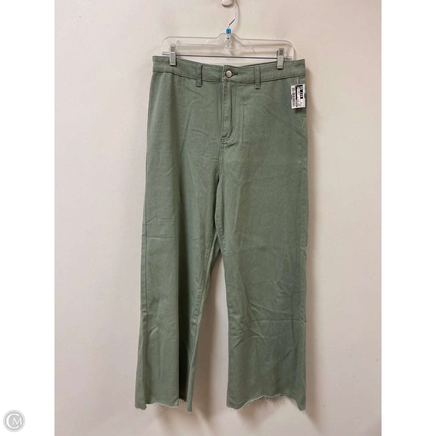 Jeans Wide Leg By Anniewear In Green Denim, Size: 16