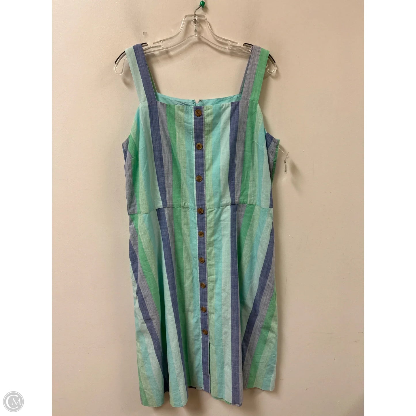 Dress Casual Midi By Talbots In Blue & Green, Size: Xlp