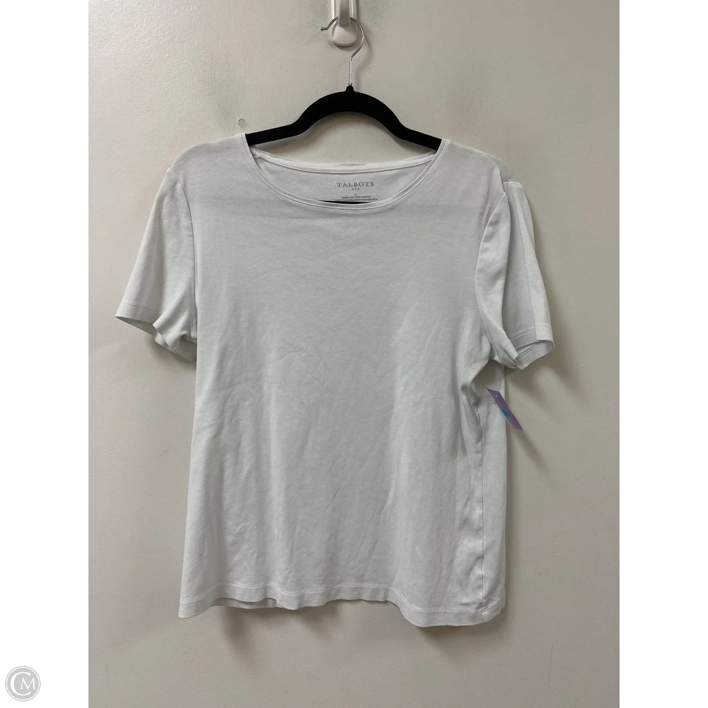 Top Short Sleeve By Talbots In White, Size: L