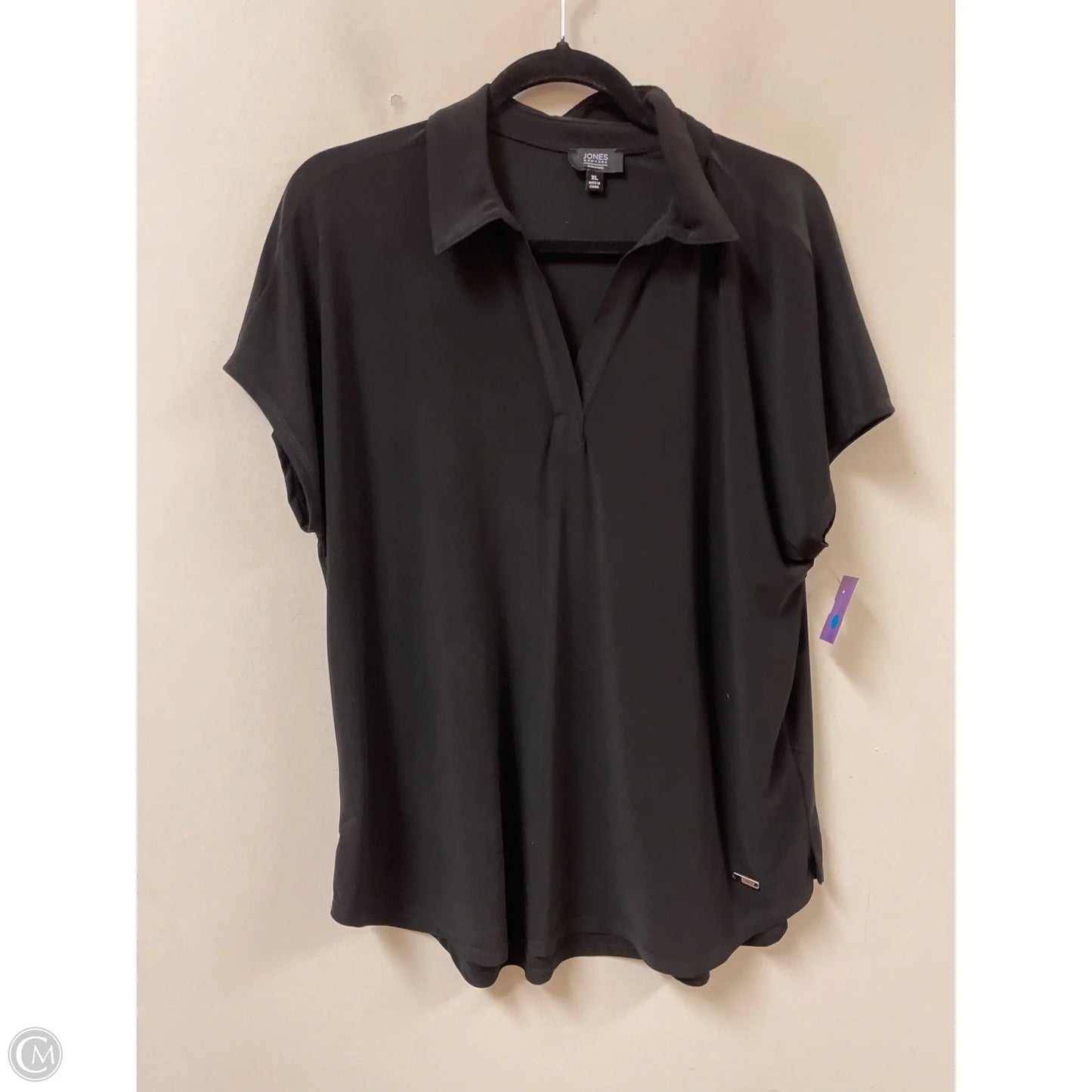 Top Short Sleeve By Jones New York In Black, Size: Xl
