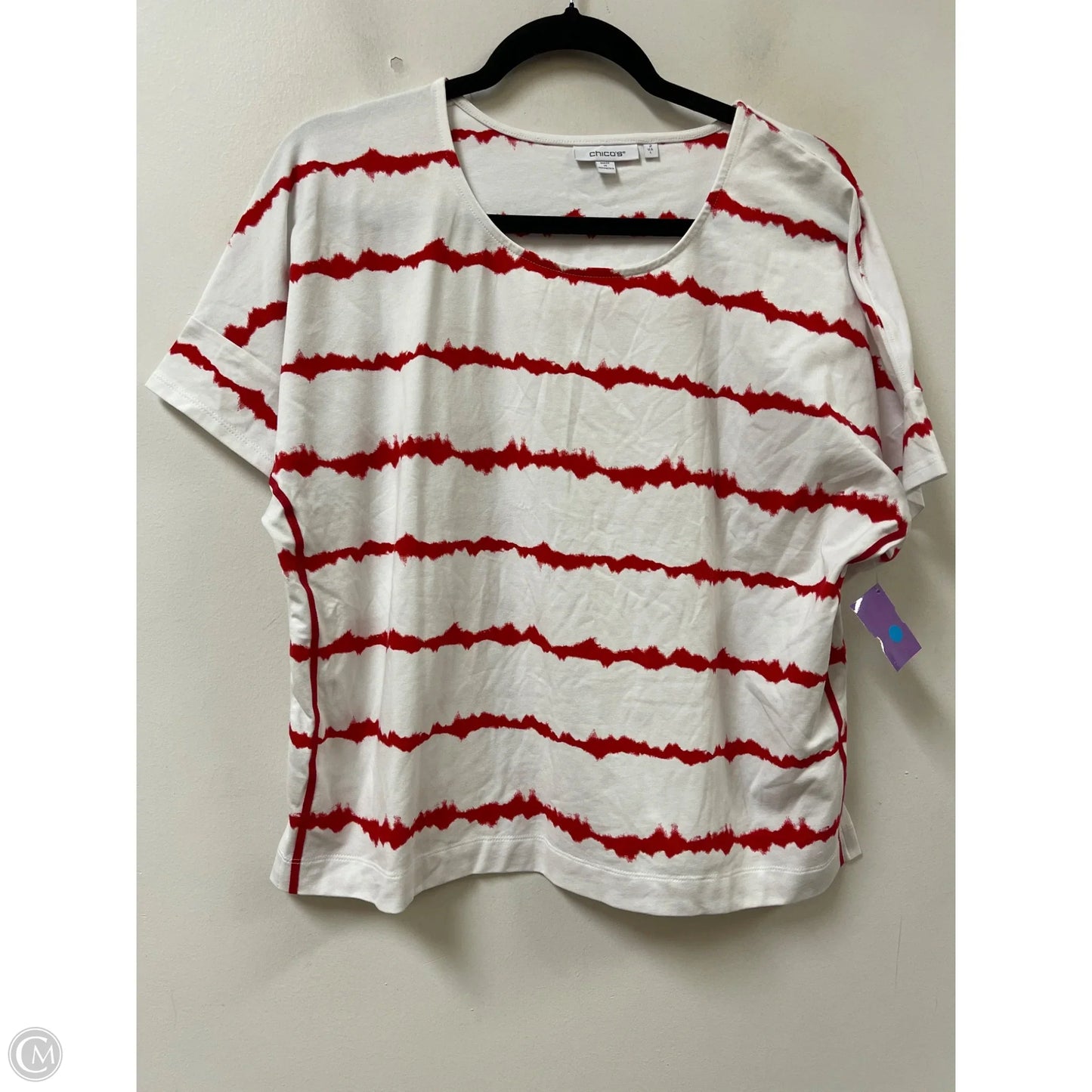 Top Short Sleeve By Chicos In Red, Size: L