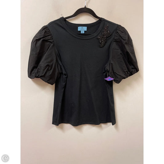 Top Short Sleeve By Cece In Black, Size: L