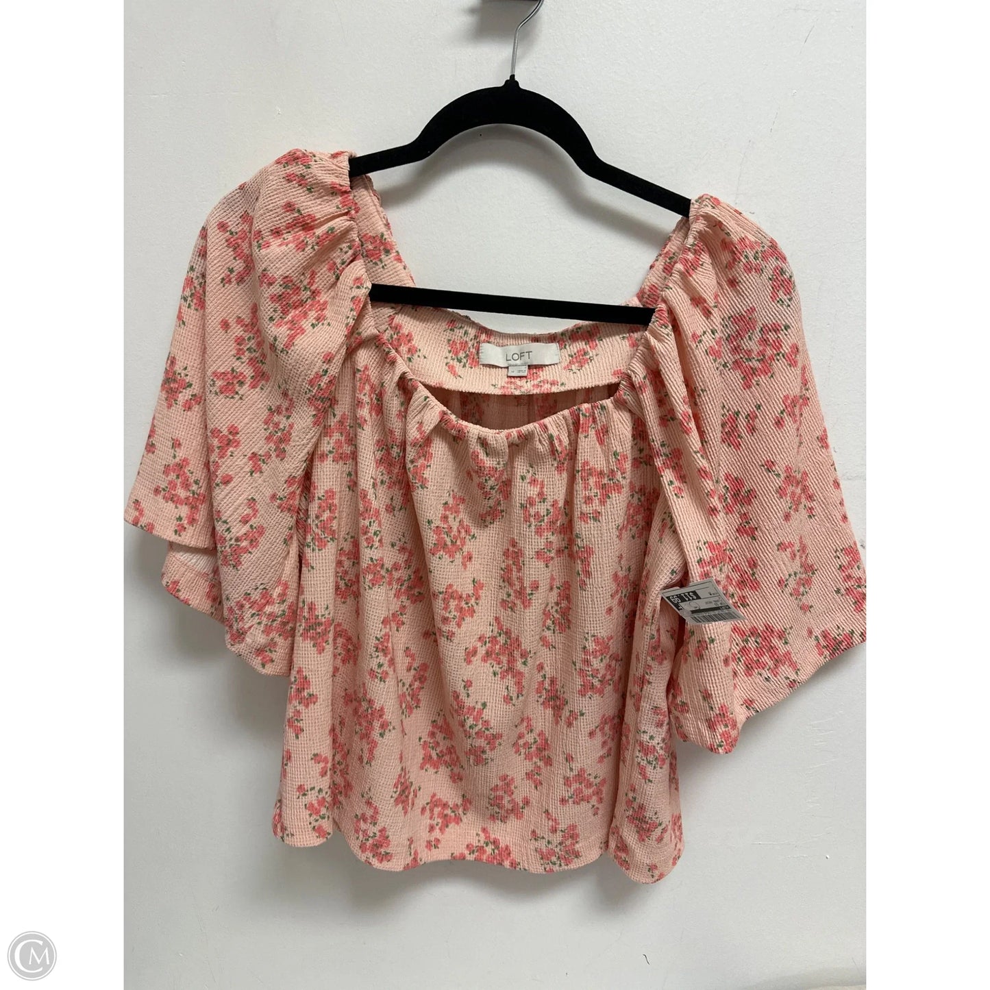 Top Short Sleeve By Loft In Floral Print, Size: M