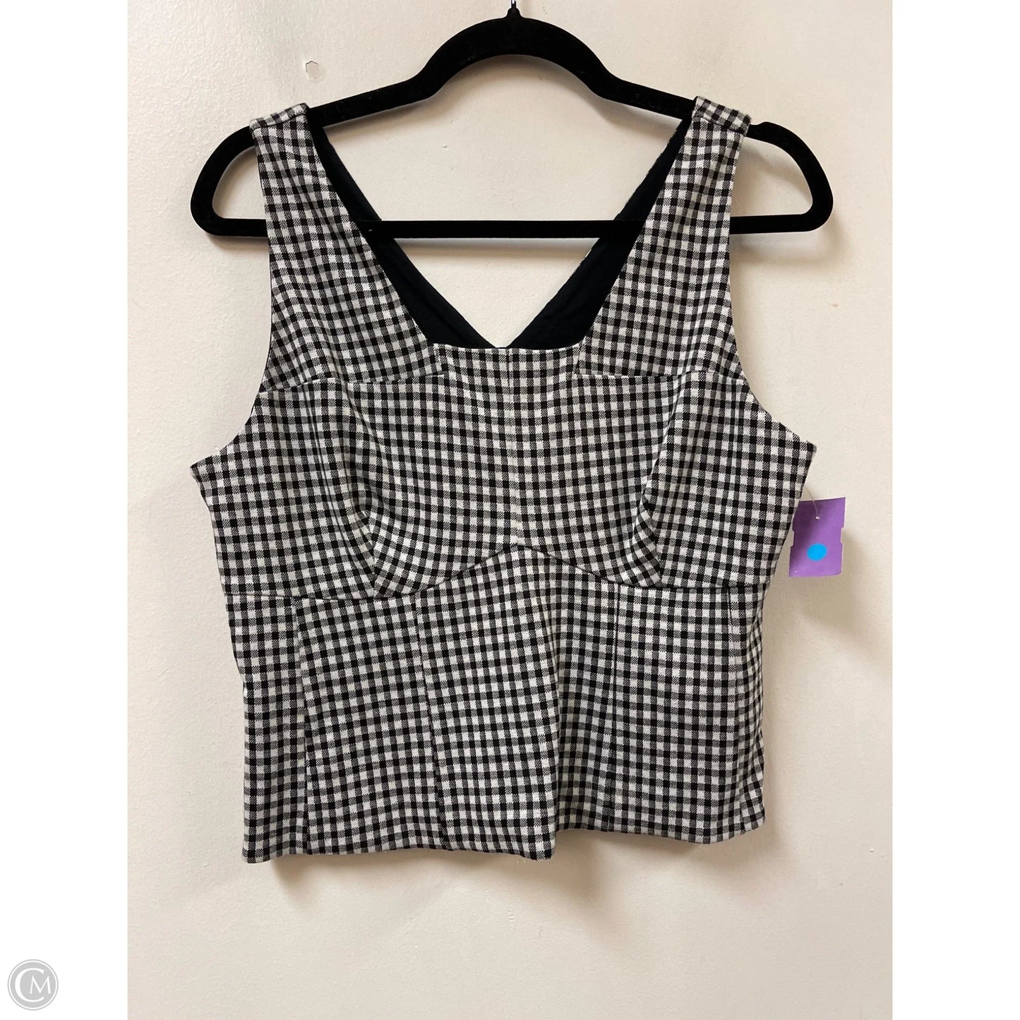 Top Sleeveless By Cabi In Black & White, Size: M