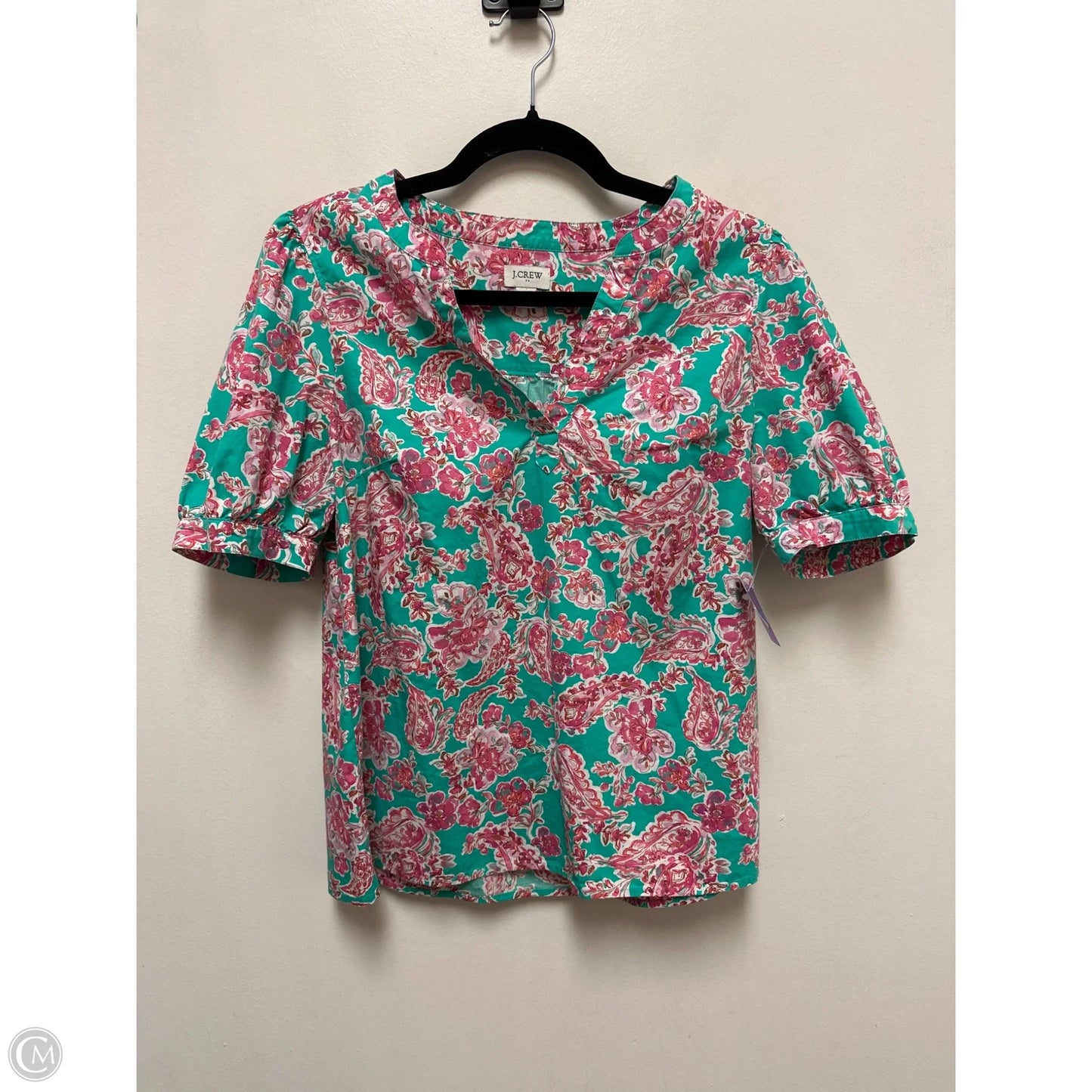 Top Short Sleeve By J. Crew In Green, Size: S