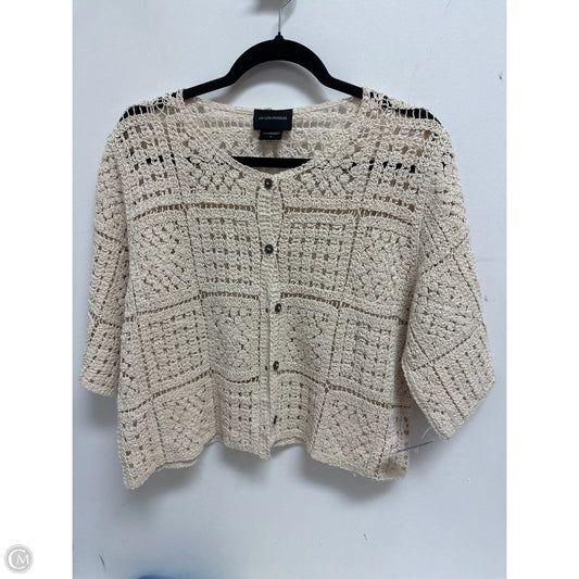 Sweater Cardigan By Clothes Mentor In Cream, Size: L