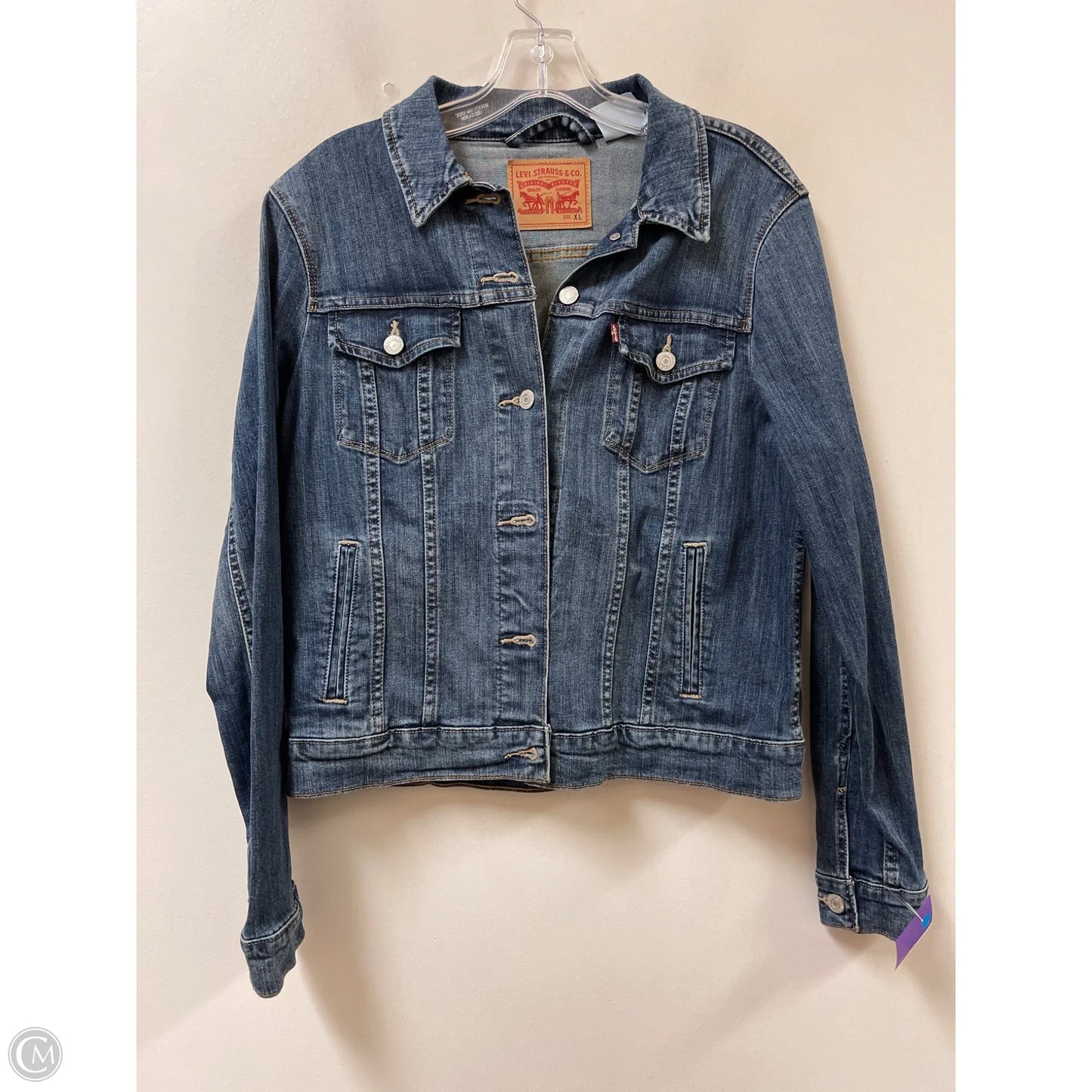 Jacket Denim By Levis In Blue Denim, Size: Xl