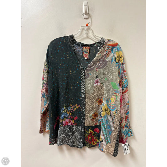 Blouse Designer By Johnny Was In Multi-colored, Size: M