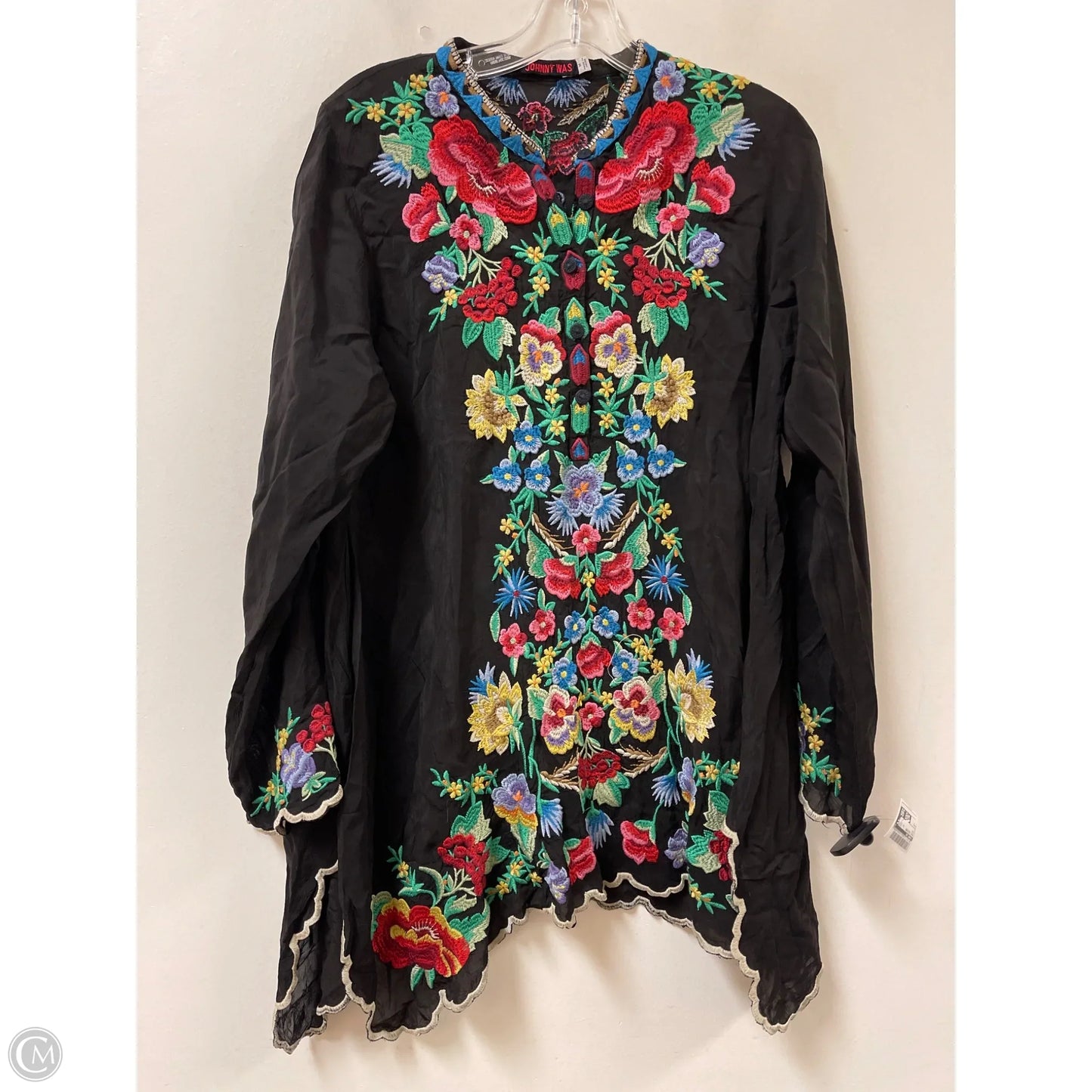 Tunic Designer By Johnny Was In Black, Size: M