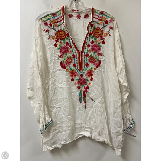 Tunic Designer By Johnny Was In White, Size: S
