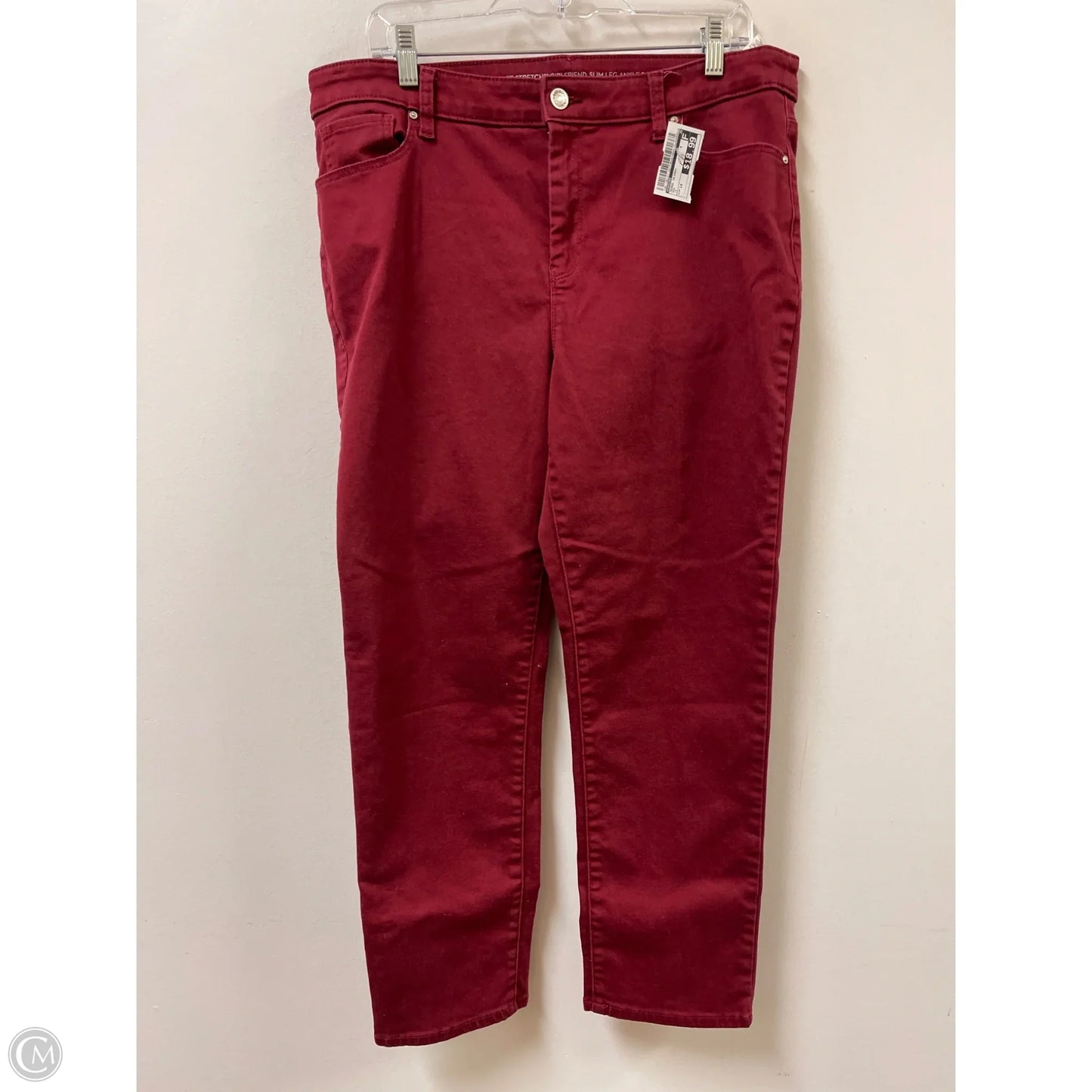 Jeans Skinny By Chicos In Red, Size: 14