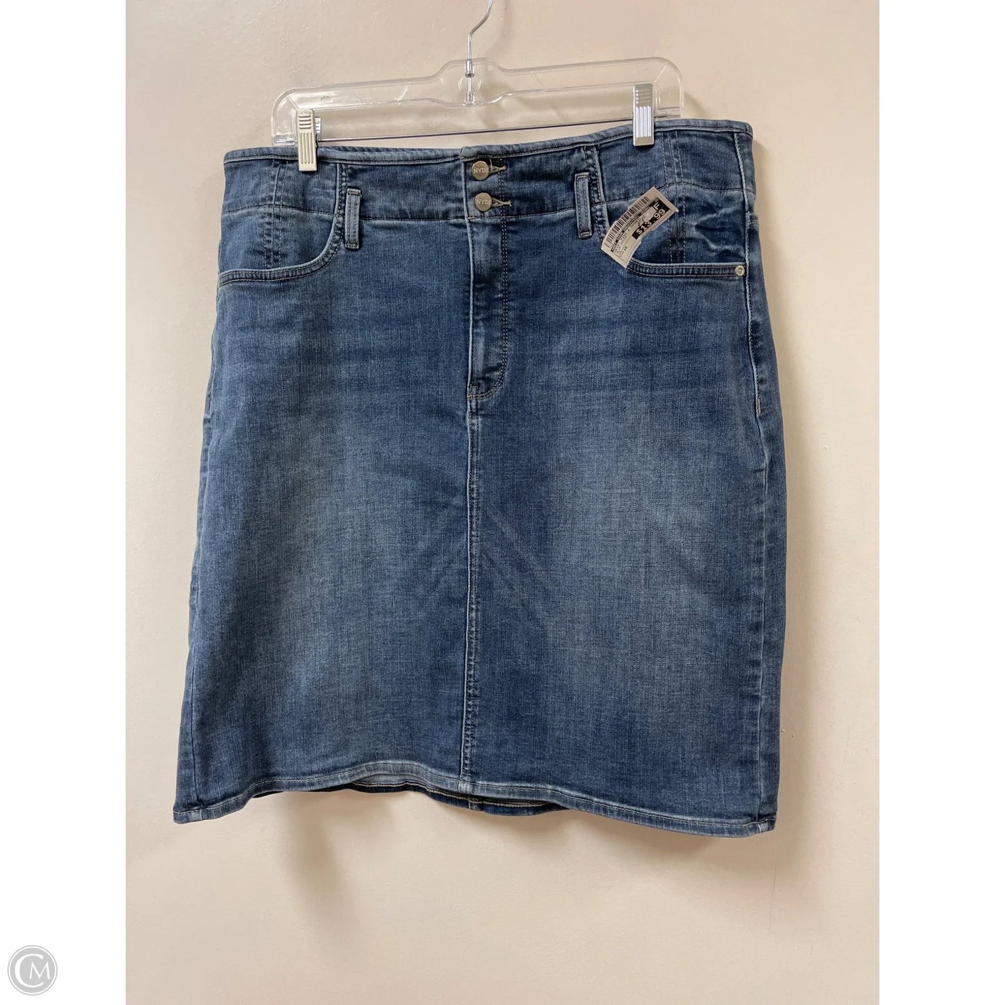 Skirt Mini & Short By Not Your Daughters Jeans In Blue Denim, Size: 16