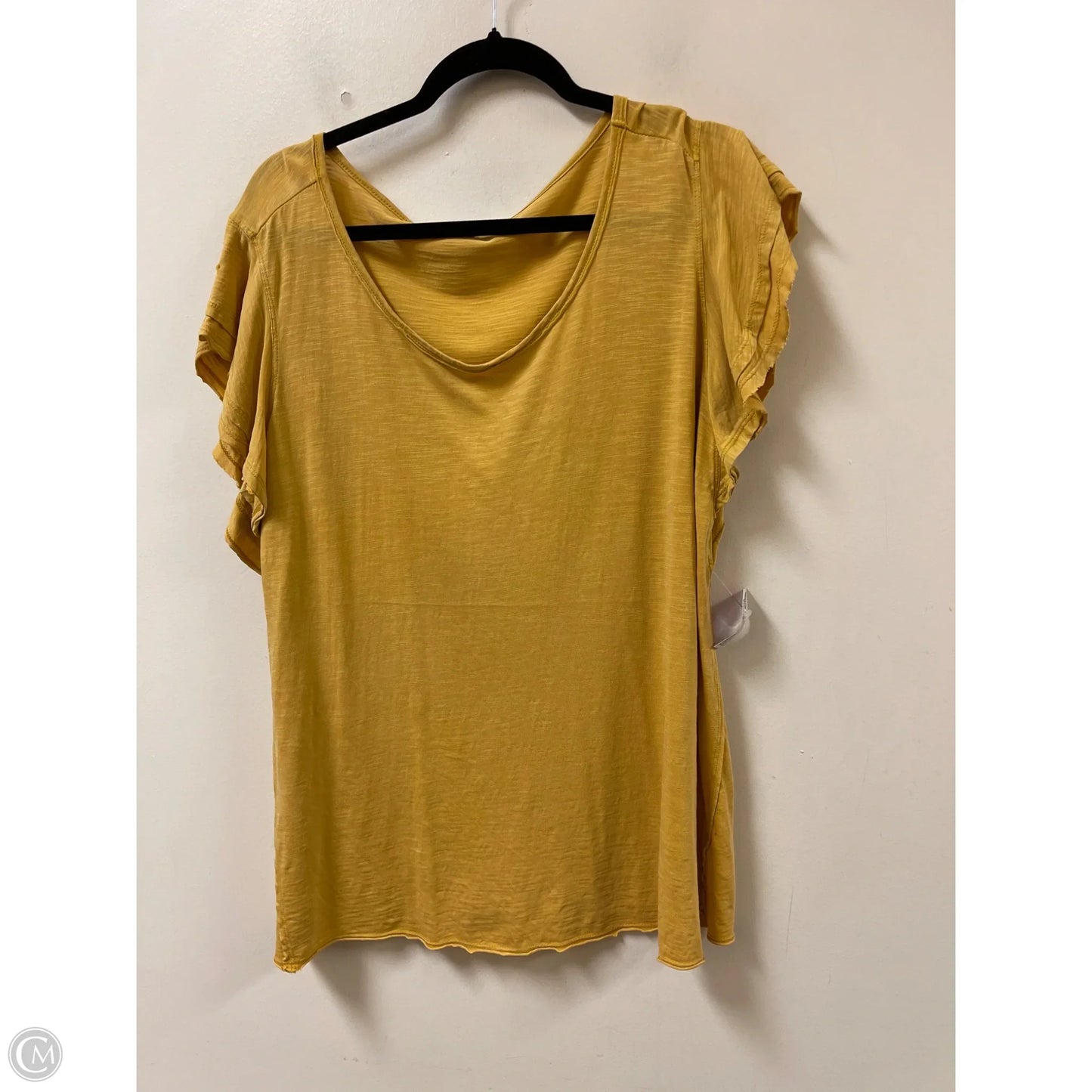 Top Short Sleeve By Downeast In Yellow, Size: Xl