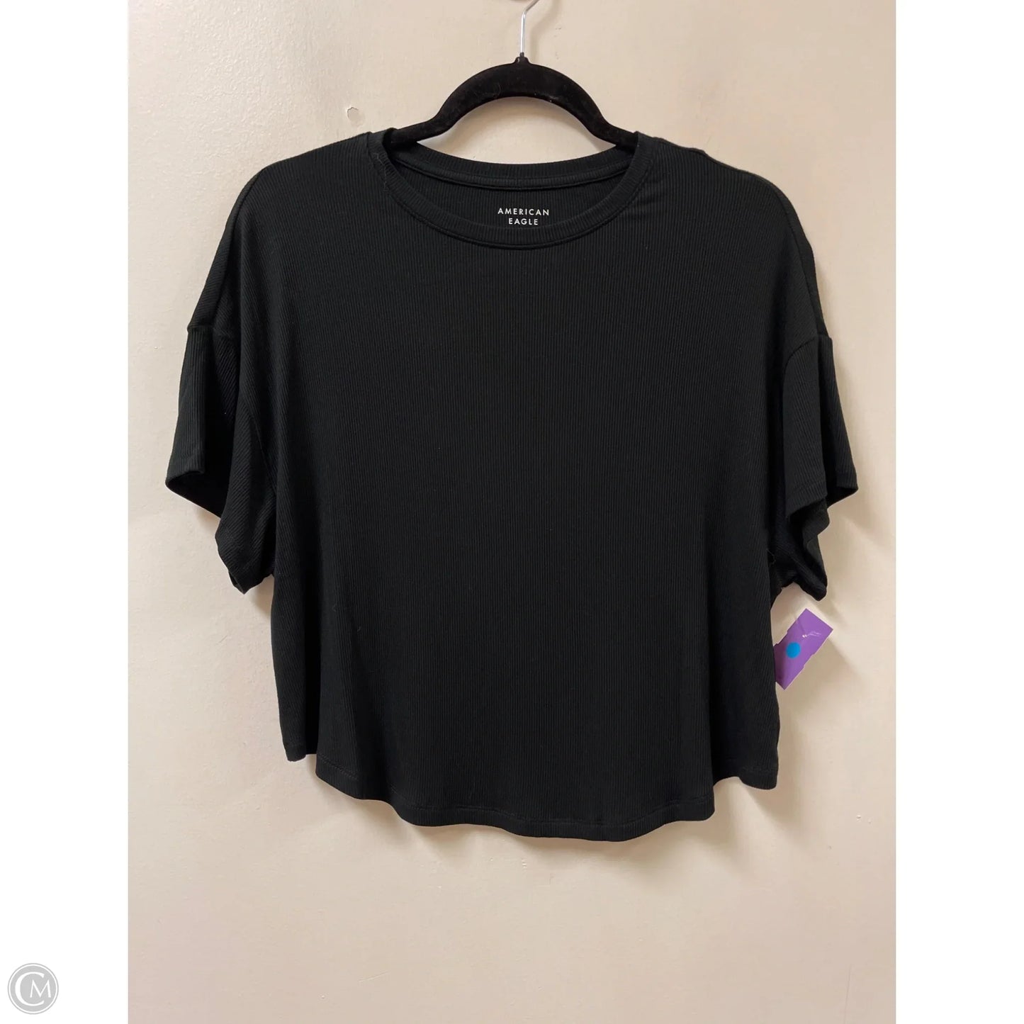 Top Short Sleeve By American Eagle In Black, Size: S