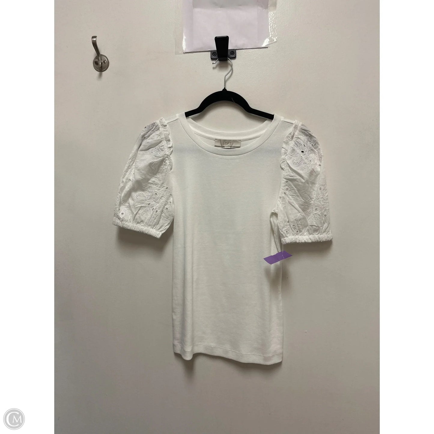 Top Short Sleeve By Loft In White, Size: Xs