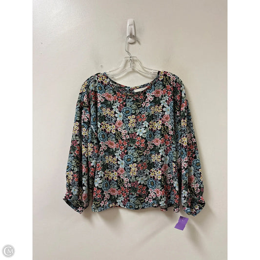 Top Long Sleeve By Loft In Floral Print, Size: M