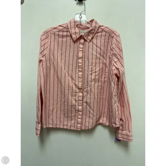 Blouse Long Sleeve By Wonderly In Pink, Size: M