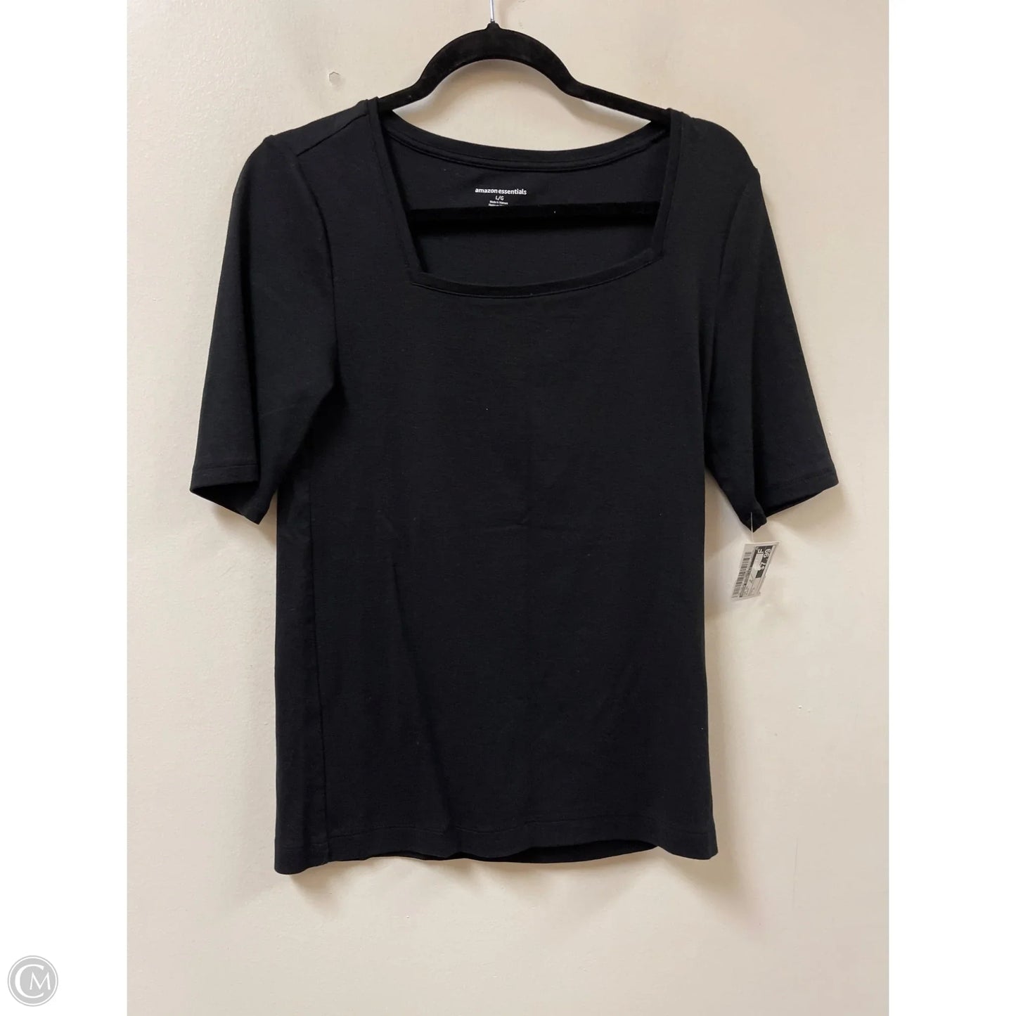 Top Short Sleeve By Amazon Essentials In Black, Size: L