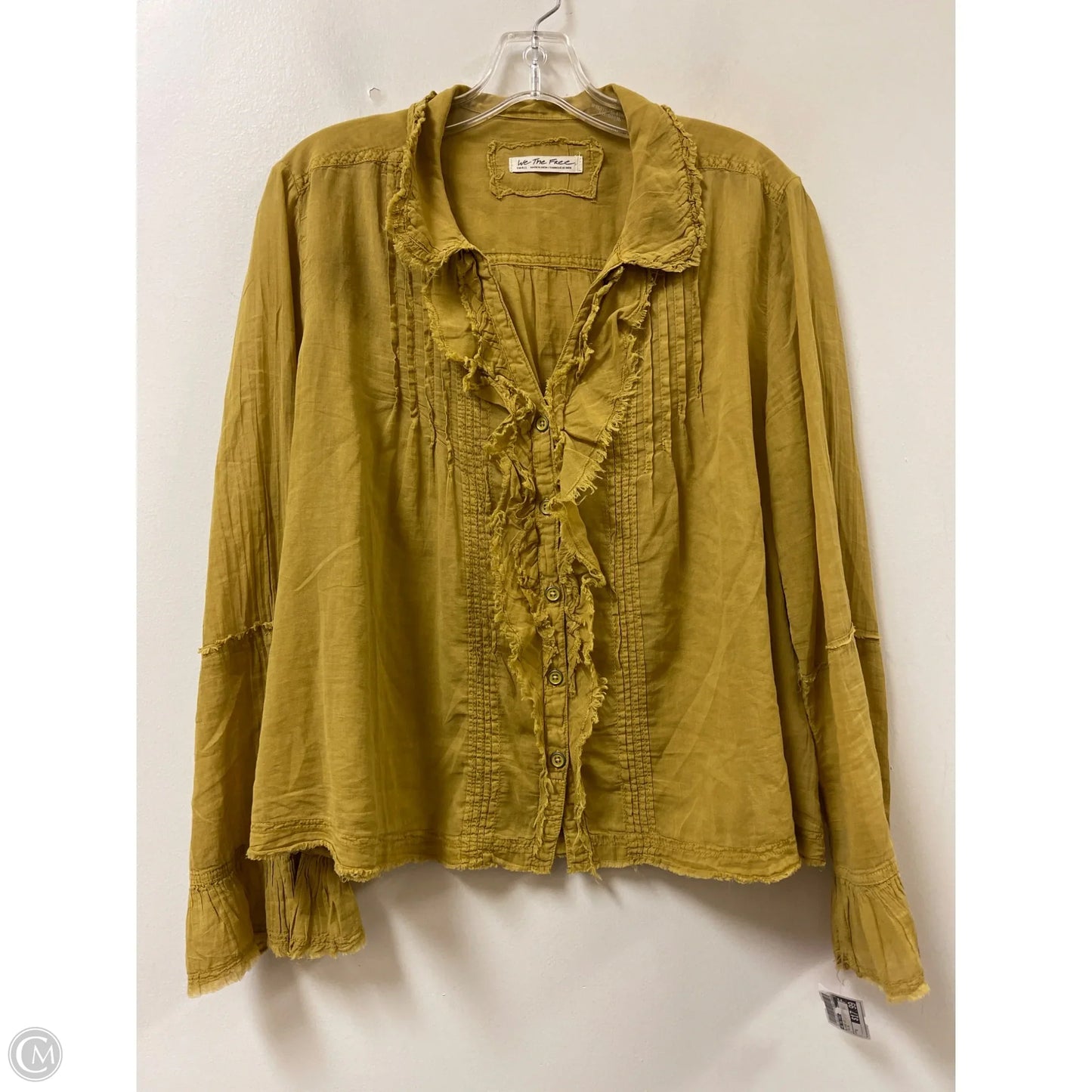 Blouse Long Sleeve By We The Free In Yellow, Size: S