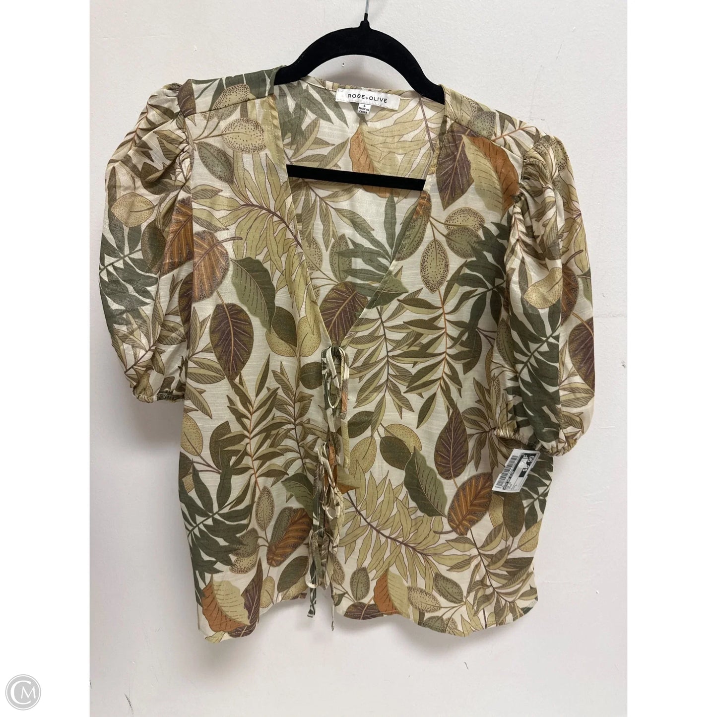 Top Short Sleeve By Rose And Olive In Green, Size: L
