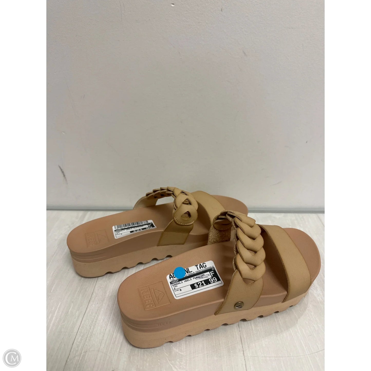 Sandals Heels Platform By Reef In Tan, Size: 8