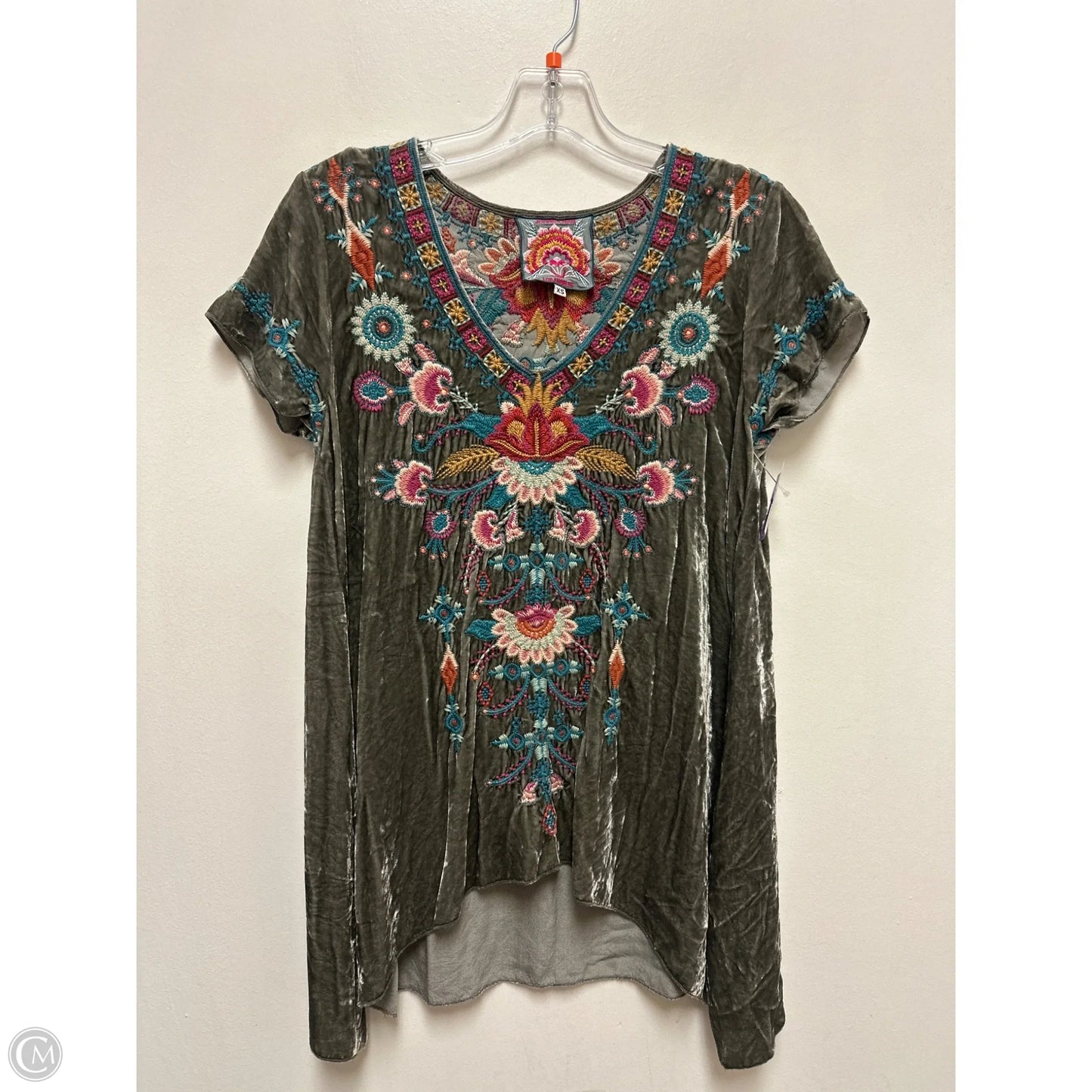 Tunic Designer By Johnny Was In Grey, Size: Xs