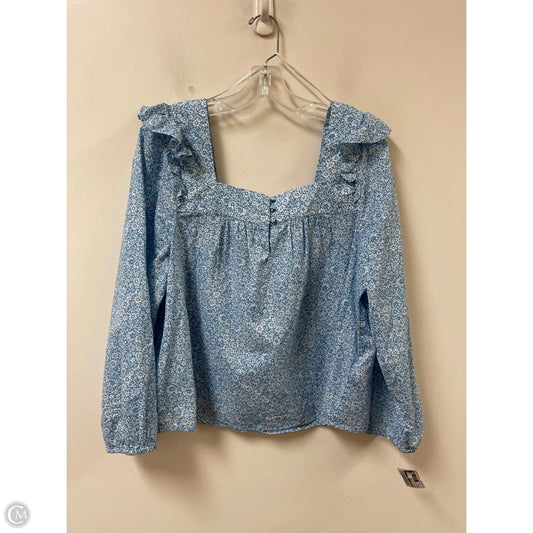 Top Long Sleeve By J. Crew In Blue, Size: Xl