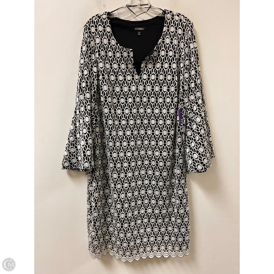 Dress Casual Midi By Roz And Ali In Black & White, Size: 1x