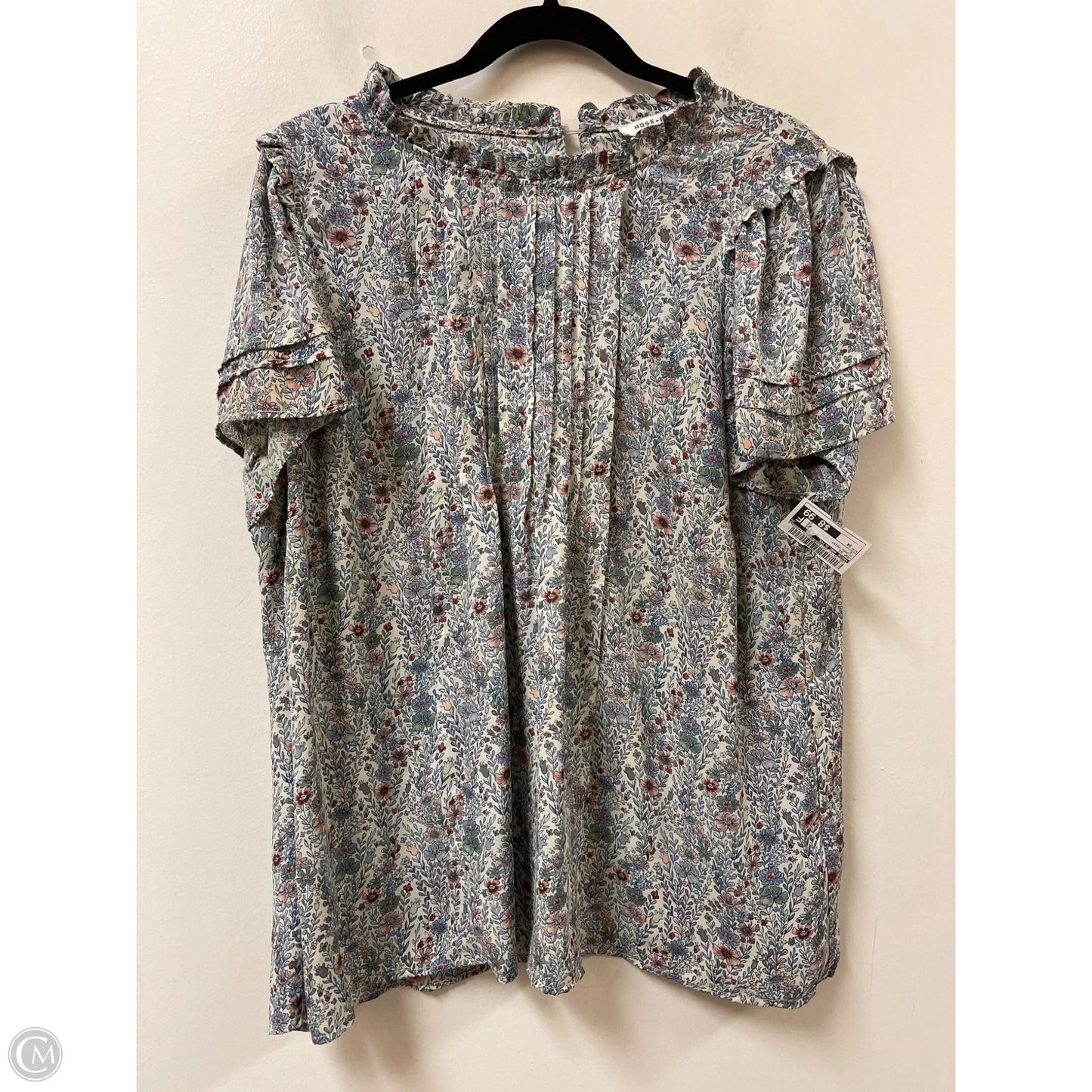 Top Short Sleeve By Rose And Olive In Floral Print, Size: 1x