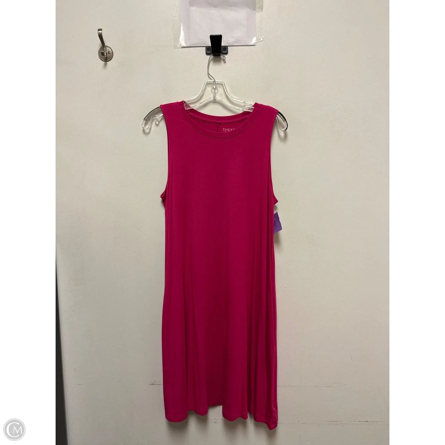 Dress Casual Midi By Time And Tru In Pink, Size: L