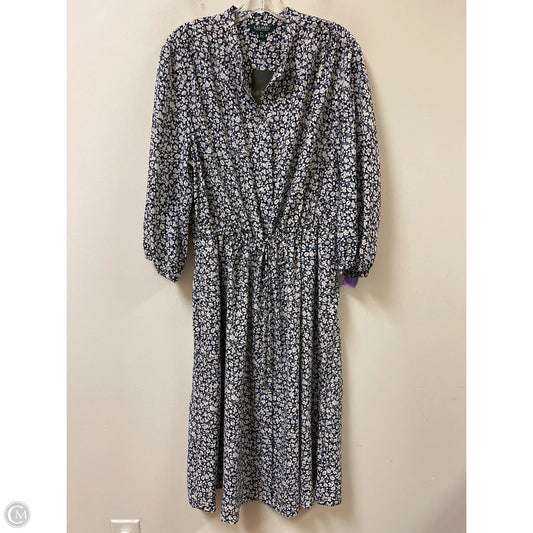 Dress Casual Maxi By Lauren By Ralph Lauren In Blue, Size: Xl
