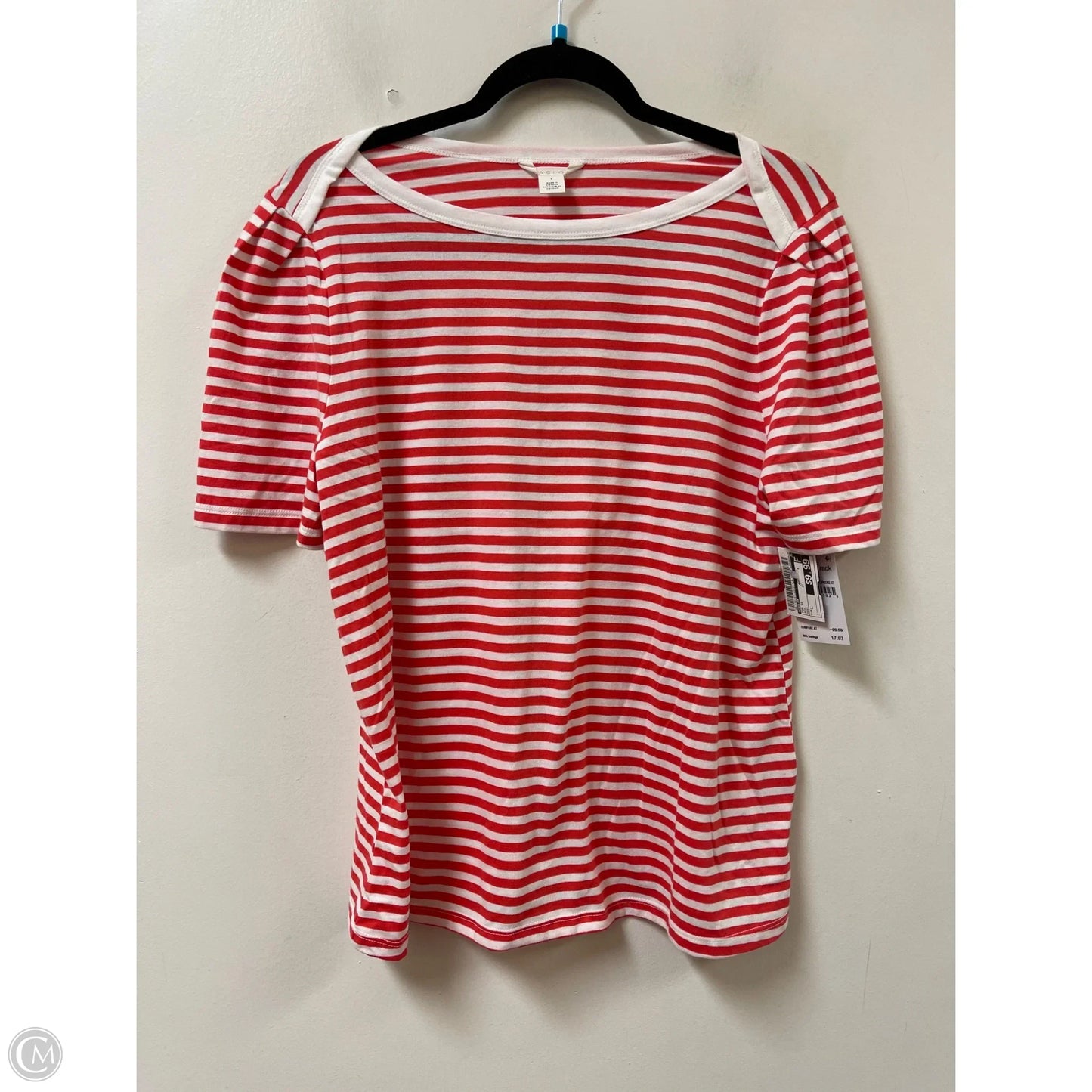 Top Short Sleeve By Caslon In Red, Size: L