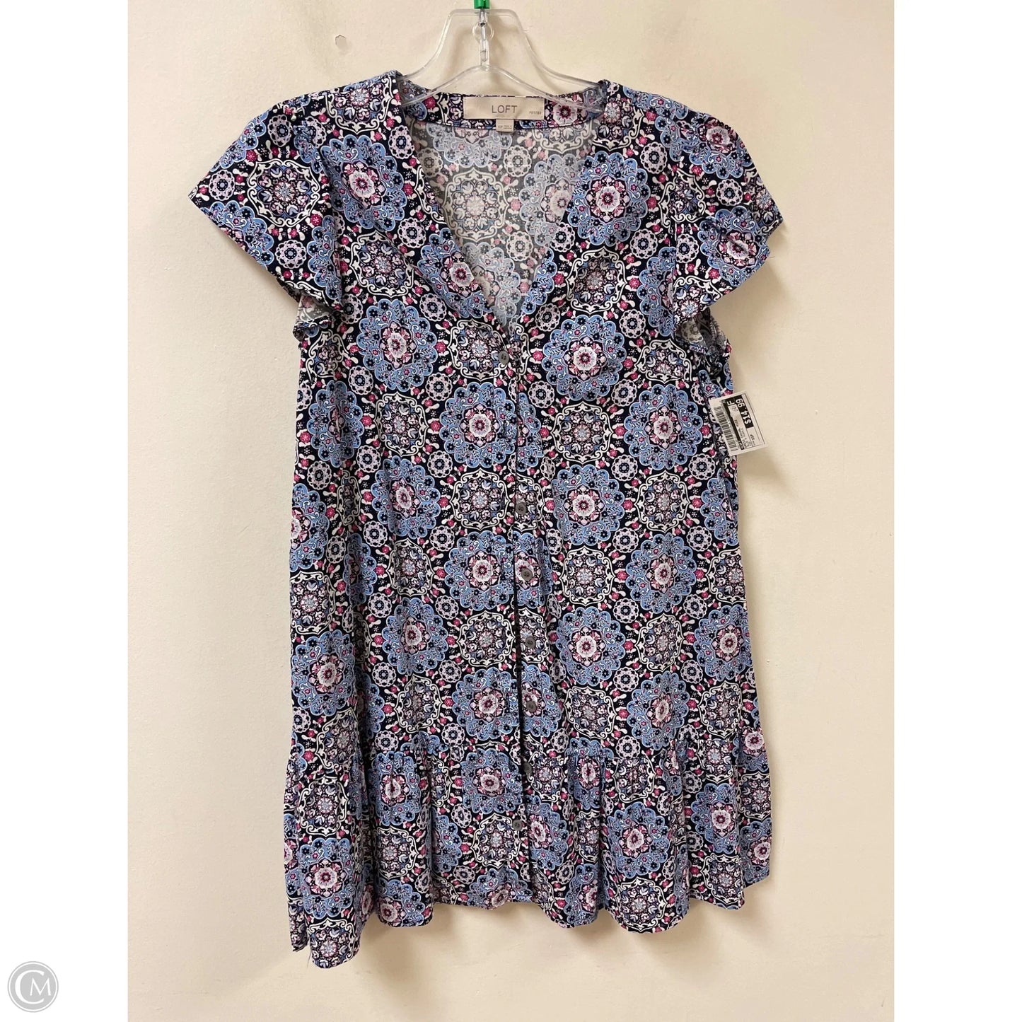 Dress Casual Midi By Loft In Blue & Purple, Size: Xsp