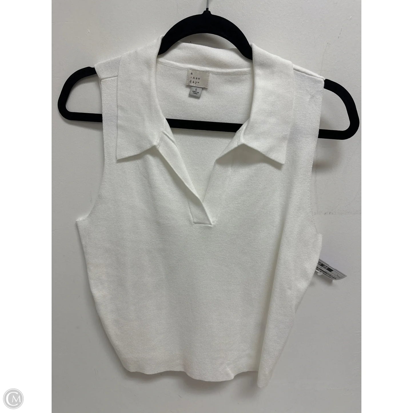 Top Sleeveless By A New Day In White, Size: L