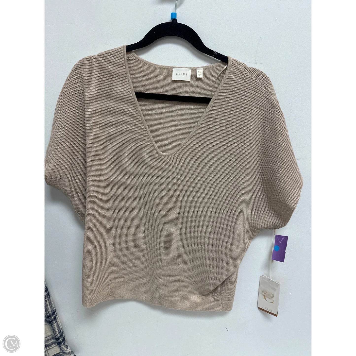 Sweater Short Sleeve By Cyrus In Tan, Size: Xs