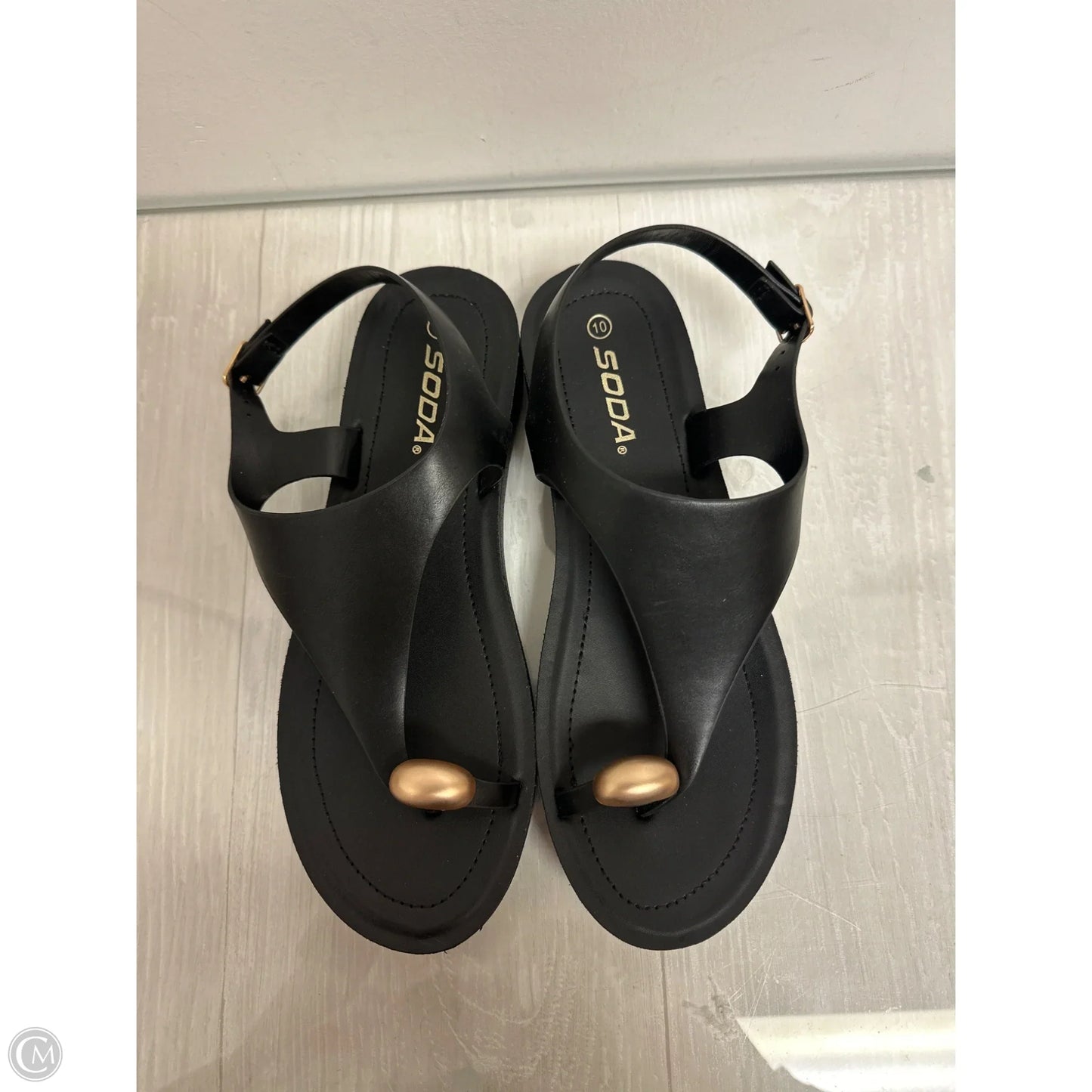 Sandals Flats By Soda In Black, Size: 10