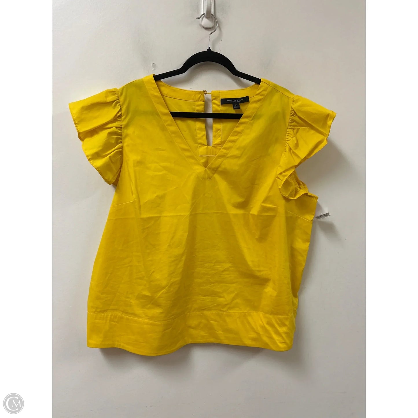 Top Short Sleeve By Marc New York In Yellow, Size: 2x