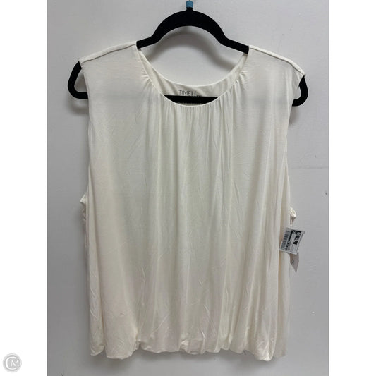 Top Sleeveless By Time And Tru In Cream, Size: 1x