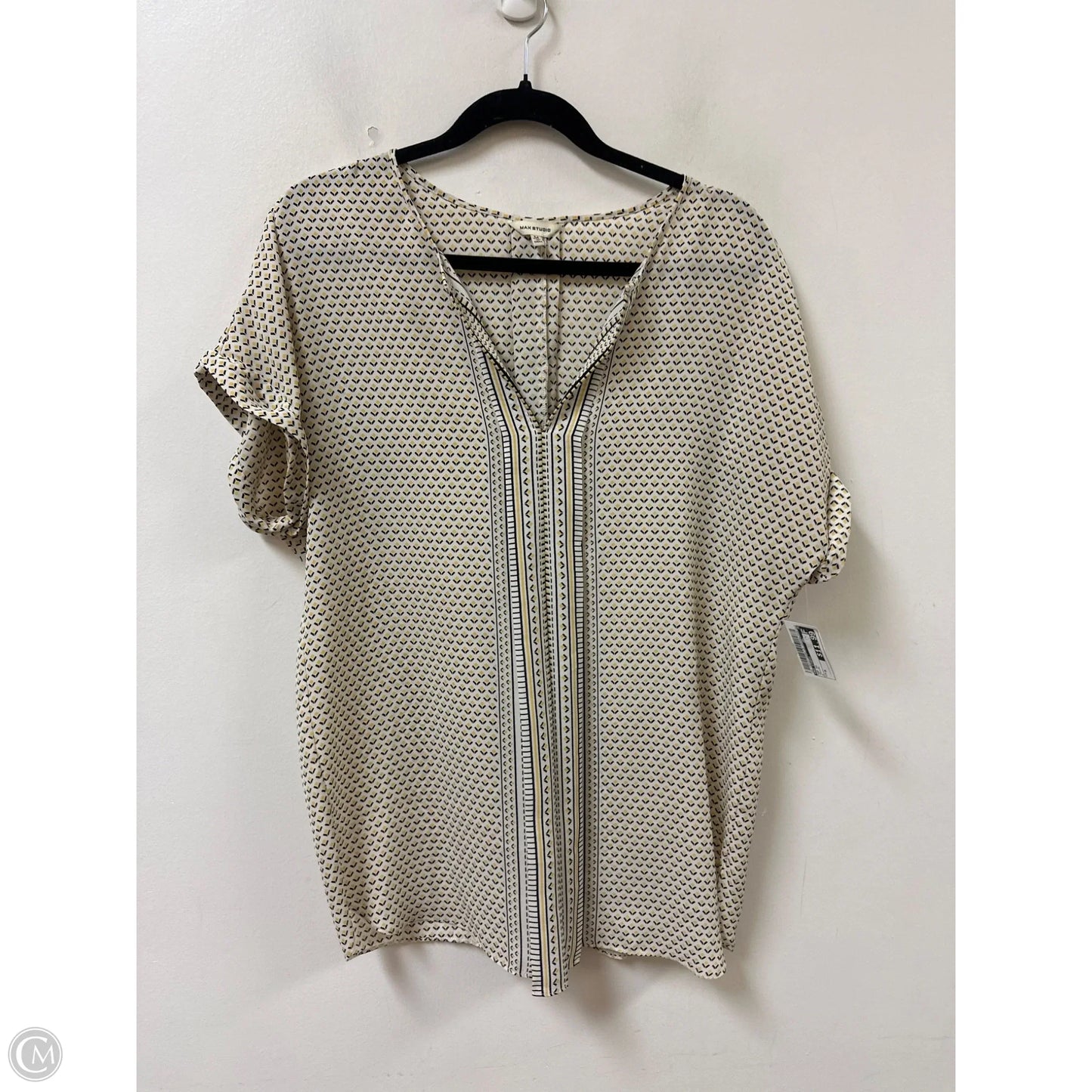 Top Short Sleeve By Max Studio In Yellow, Size: M