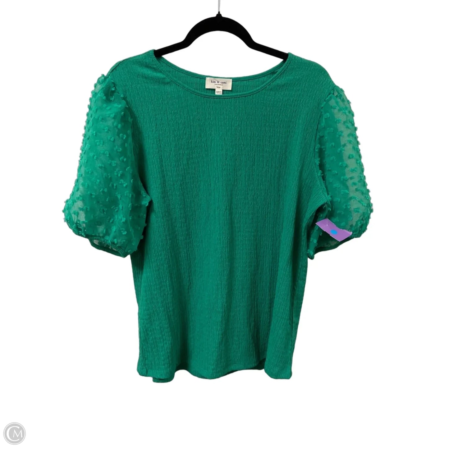 Top Short Sleeve By Kim & Cami In Green, Size: L