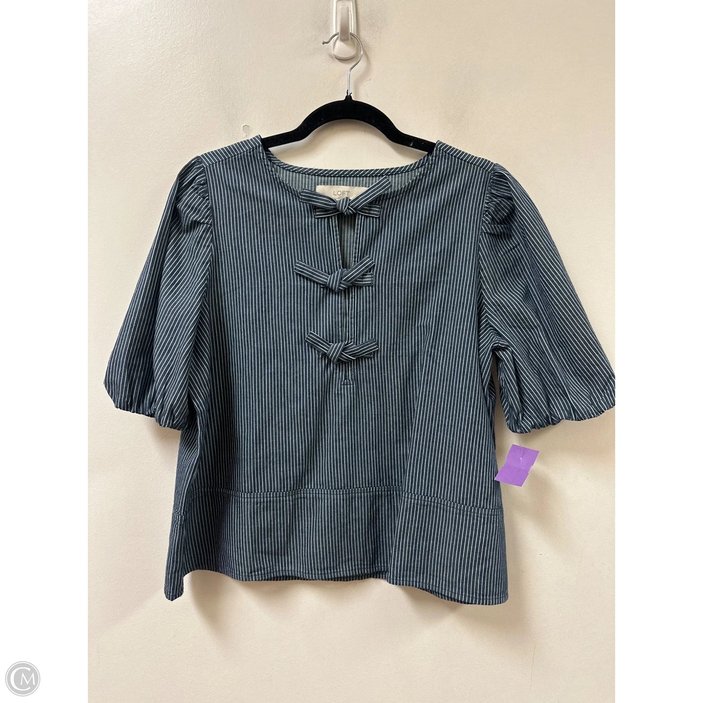 Top Short Sleeve By Loft In Blue, Size: M