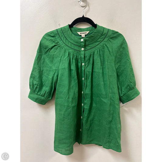 Blouse Short Sleeve By Boden In Green, Size: M