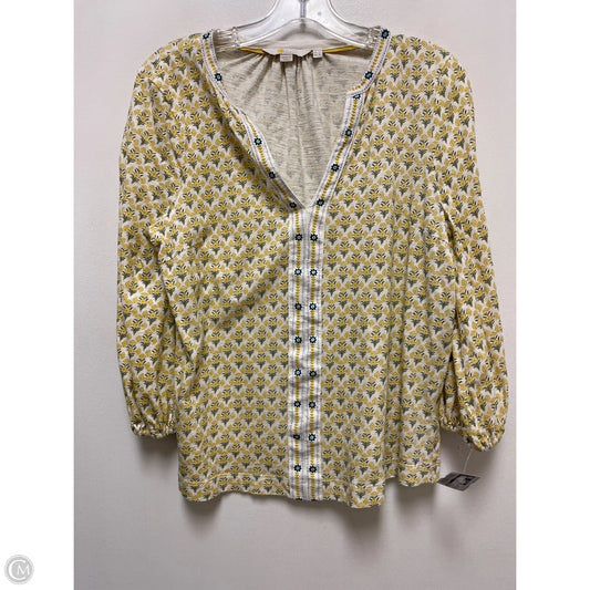 Top Long Sleeve By Boden In Yellow, Size: M