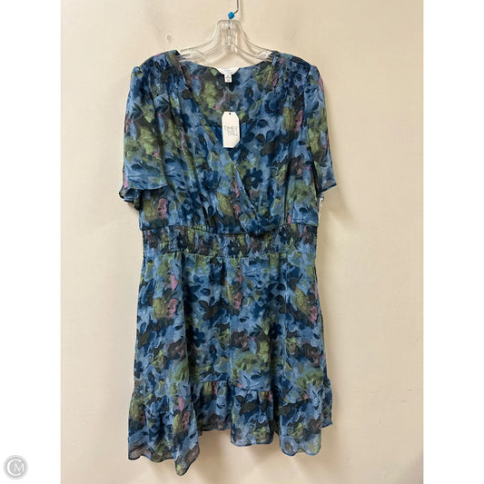 Dress Casual Midi By Time And Tru In Blue, Size: Xl