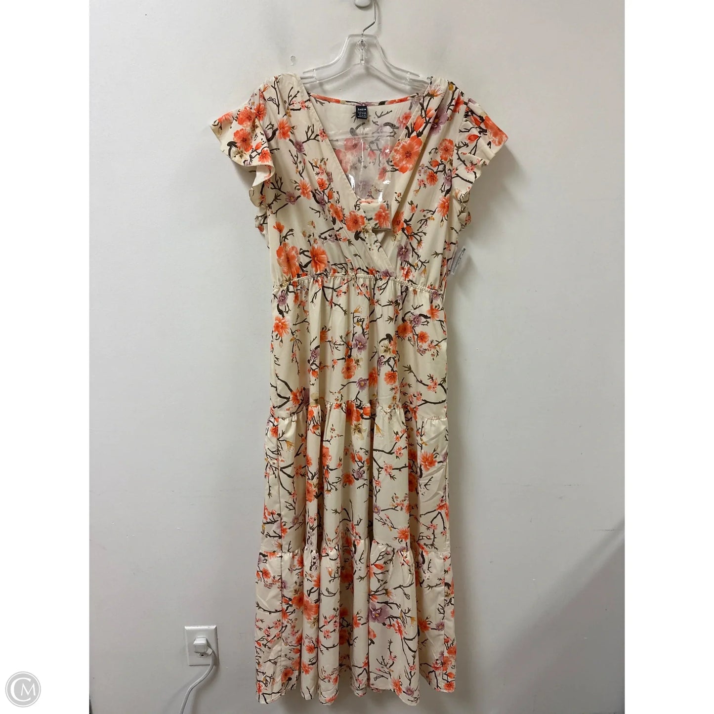 Dress Casual Maxi By Shein In Floral Print, Size: Xl